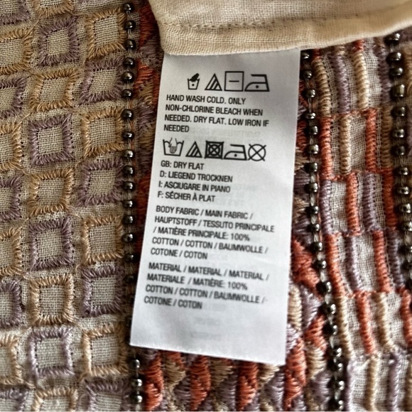 LOGO LAVISH Lg Lori Goldstein Lagenlook  Embroidered Oversized Tie Front Tunic - Picture 4 of 9